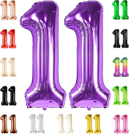 KatchOn Purple Number 11 Balloon 40 Inch, 11th Birthday Balloon Decor | 11th by KatchOn
