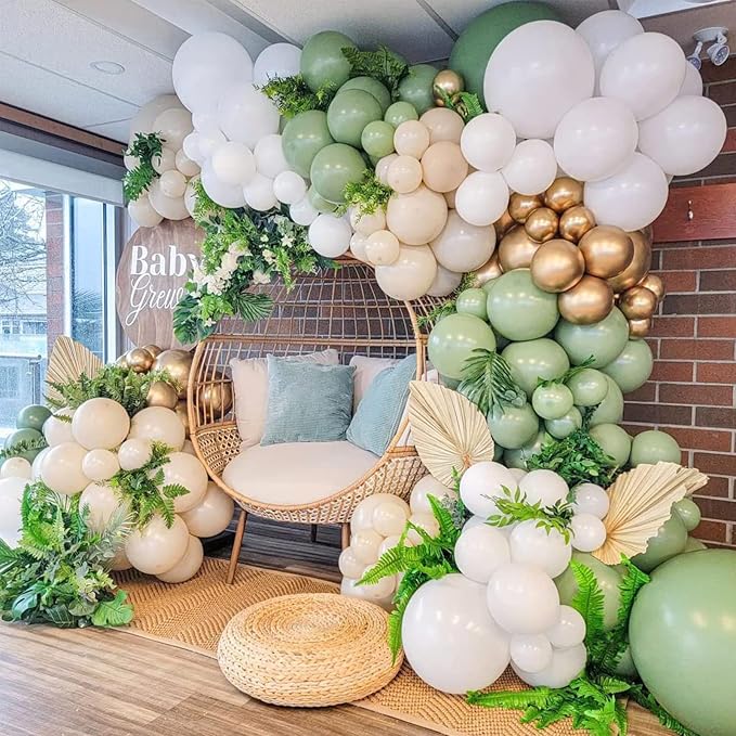 Voircoloria 130pcs Sage Green Balloons Garland Arch Kit, 18 12 10 5 Inch | - Image 9