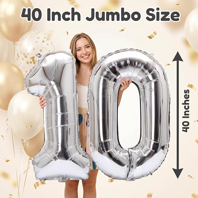 Number 10 Balloon Foil Mylar Balloons - Image 4