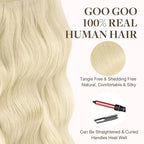 GOO GOO Tape in Hair Extensions Human Hair, 60A Platinum Blonde, 26inch 120g 40pcs, Skin Weft Seamless Invisible, Silky Straight with Thick Ends, Remy Human Hair