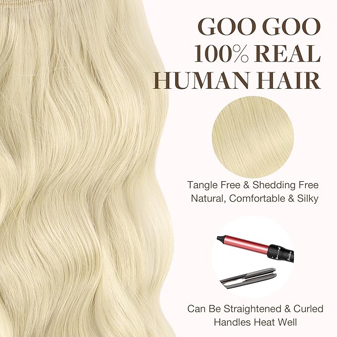 GOO GOO Tape in Hair Extensions Human Hair, 60A Platinum Blonde, 26inch 120g 40pcs, Skin Weft Seamless Invisible, Silky Straight with Thick Ends, Remy Human Hair