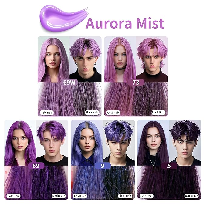 Temporary Hair Styling Color Serum, Green Blue Purple Red Hair Dye Color Gel Washable Natural Instant Hair Color Wax for DIY Hairstyle for Kids Men Women(#69)