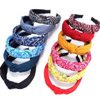 VELSCRUN Bandana Knotted Headbands for Women 12 Pack Gilrs Fashion Head Bands Solid Womens Hair Band Non Slip for Thin Thick Short Hair Face Wash Hair Accessories