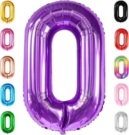 KatchOn Purple 0 Number Balloons 40 Inch | Pair 0 Digit Balloon to Other Number by KatchOn