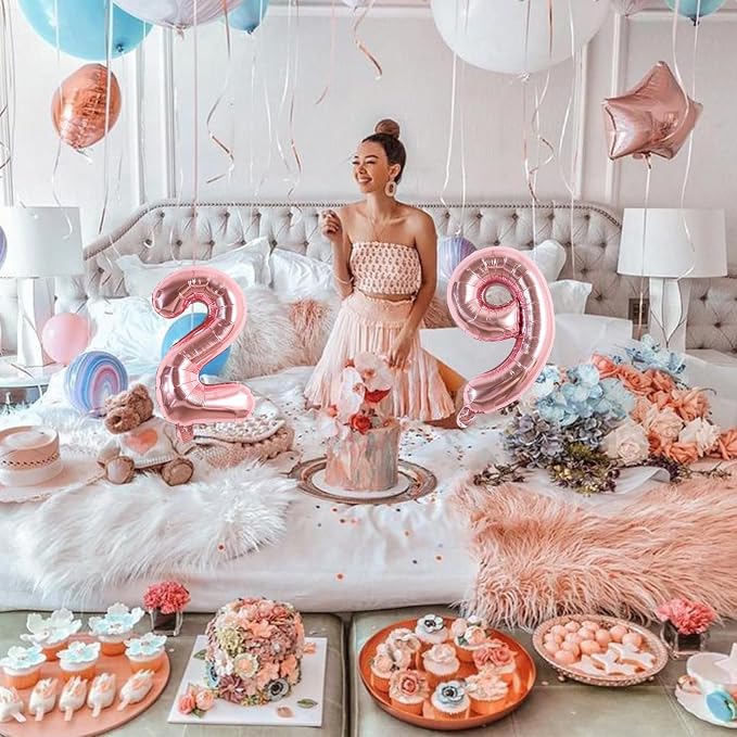 TONIFUL Number Balloon 16 Inch 10Pcs Rose Gold 0-9 Birthday Number Balloons | - Image 6