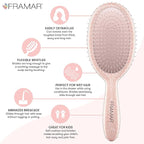 FRAMAR Glitter Hair Brush Detangler, Detangling Hairbrush For Women, Wet Hair Brush For Girls, Hair Detangler Brush, Wet Hairbrush, Hairbrushes, Girls Hairbrush Detangler, Reduces Frizz – Rosé