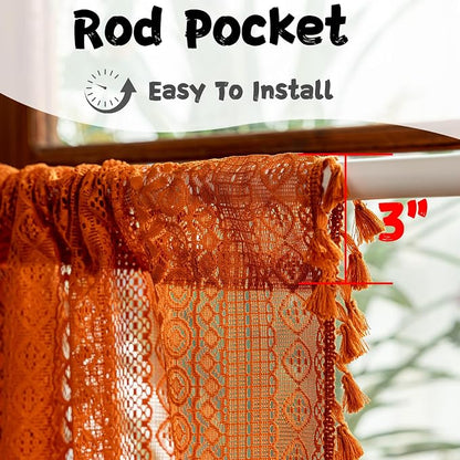 Sutuo Home Boho Kitchen Window Curtains - Image 4