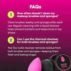 Original Pink Beauty Blender Makeup Sponge & Blendercleanser Solid Charcoal Sponge & Brush Cleanser + Silicone Scrub Mat Charcoal