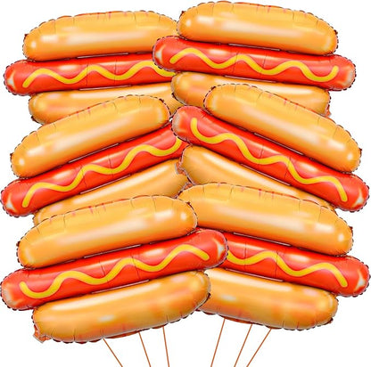 6PCS Giant Hot Dog Foil Balloons 28", Funny Fast Food Party Balloons | by D-Fokes