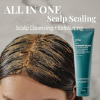 PLU Korean Therapy Scalp Scaling Scrub with Silicone Scalp Massager Brush - Walnut Scalp Scrubber Gel for Oily Scalp and Dandruff - Scalp Exfoliating & Deep Cleansing Combo Set