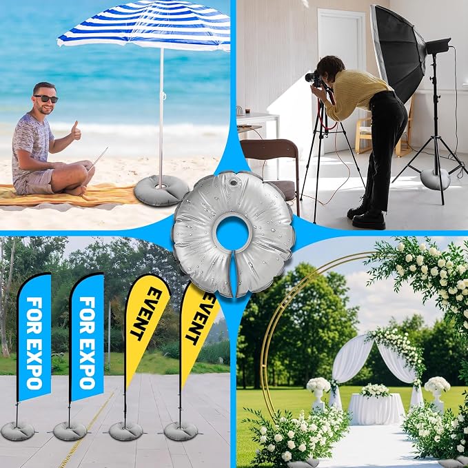 4 Pack 18" Water Weight Bags for Feather Flag Base, Water Bags for Weight | - Image 8