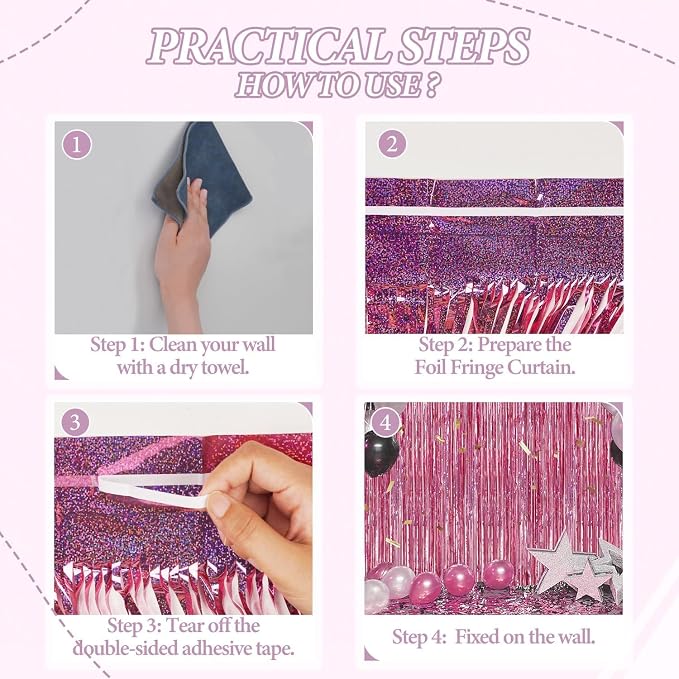 DECOCKRAT 3 Pack Foil Fringe Backdrop - Image 2