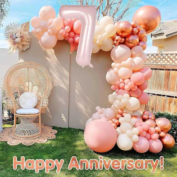 Light Pink Number 17 Balloon, 40 Inch Giant Mylar Number Balloons, Large Foil - Image 7