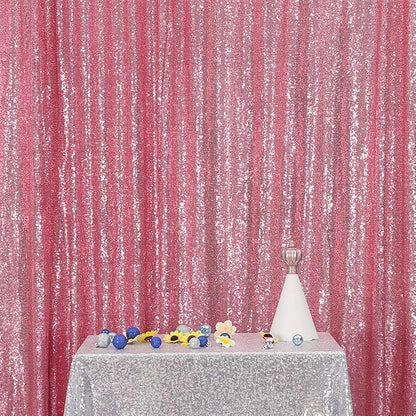 Eternal Beauty Fuchsia Pink 3mm Sequin Backdrop 8x8 Ft - Image 3