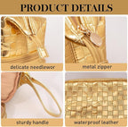 Abiudeng Large Capacity Makeup Bag Ladies Cosmetic Bag Travel Bag with Compartments Portable PU Leather Travel Makeup Bag with Handle
