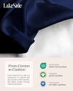 Oriental Lakeside® 100% Pure 22 Momme Mulberry Silk Pillowcase with Envelope Closure - Nighttime Skincare & Hair Care Hydrating Pillow Cover