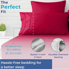 THREAD SPREAD 100% Egyptian Cotton Pillow Cases - 1000 Thread Count Pillow Cases Queen/Standard Size Set of 2, Soft, Breathable Extra Long Staple Sateen Weave Cotton Pillow Covers for Bed - Red