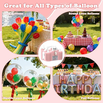 AXHJ Electric Balloon Pump, Portable Electric Air Balloon Pump Dual Nozzle Air - Image 5