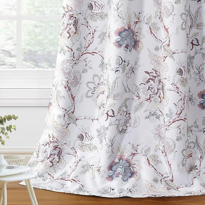 H.VERSAILTEX Blackout Curtains 96 Inch Length 2 Panels Set Floral Print Curtain by HVERSAILTEX