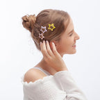 ECADY 100-Piece Metal Snap Hair Clips for Girls, Toddlers, and Kids - Perfect for Fine Hair, Thick Hair, and More - Featuring Fun Star Designs