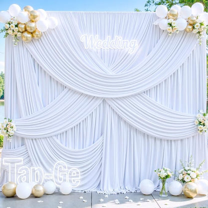 10 Panels White Backdrop Curtains - Image 5