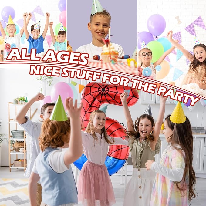 40 Inch Vibrant Spider-Themed Number Foil Balloons - Image 5