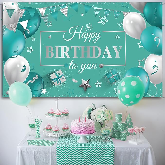 Tatuo Happy Birthday Decorations Backdrop Banner - Image 4