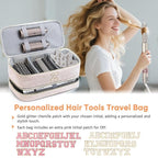 Initial Personalized Hair Tools Travel Bag Double-Layer Hair Dryer Case Compatible with Shark FlexStyle/SmoothStyle, Dysson Airwrap & Supersonic – Hair Tool Organizer for Travel & Home
