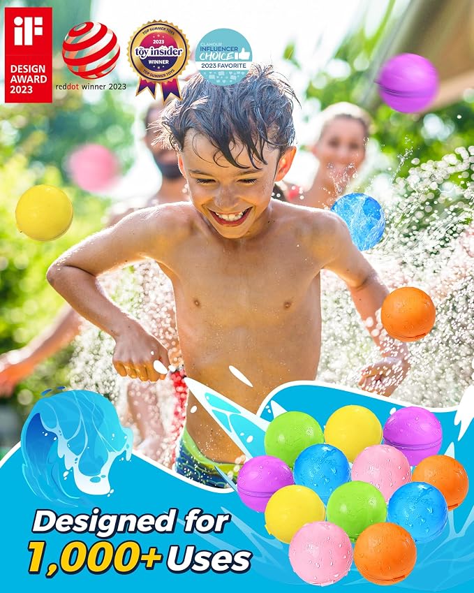 12Pcs Reusable Water Bomb balloons, Summer Toy Water Toy - Image 2