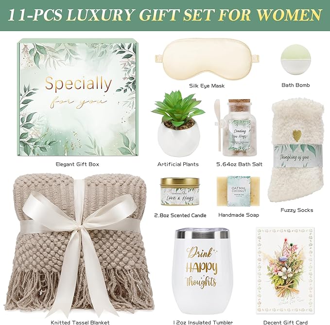 Self Care Gifts Spa Gifts for Women, Birthday Gifts Get Well Soon Gifts for Women Care Package, Sympathy Gift Baskets, Thinking of You for Mom Girlfriend Sister Wife