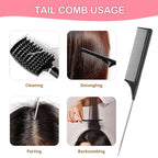 URTHEONE Hair Brush,Detangling Hairbrush Boar Bristle Hair Brushes for Women Men Kids Curly Thick Long Short Wet or Dry Hair, Curved Vented Detangler Brush for Faster Blow Drying (Pink)