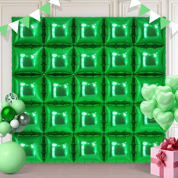 Shamrock Green Square Foil Balloons by Unknown