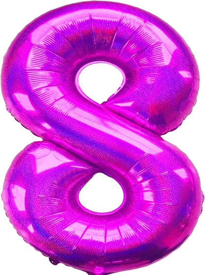 Jonhamwelbor 40 Inch Hot Pink Number 8 Foil Mylar Balloon | Laser, Giant Balloon by Jonhamwelbor