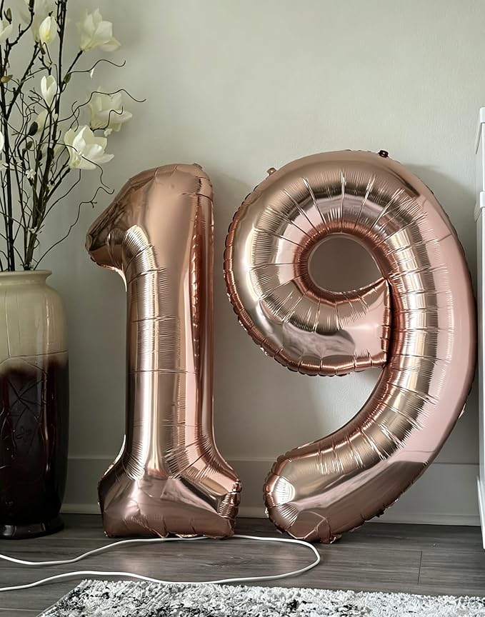 Number Balloons 19 Balloon Rose Gold - Image 2