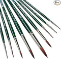 Silver Brush Limited RS-2599S Ruby Satin Short Handle Round Bushes with Stiffer Synthetic Feel, 9pc Premium Painting Set for Oil, Acrylic, and Heavy Body Paints, Sizes 3/0, 2/0, 0, 1, 2, 4, 6, 8, & 10