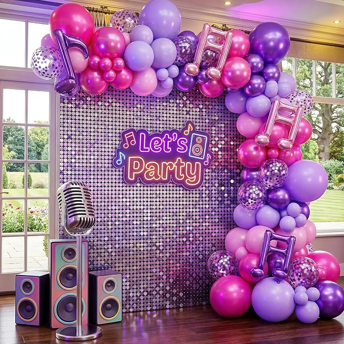Pink and Purple Balloons, Music Note Balloon Foil, 12 Inch Metallic Pastel - Image 7