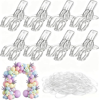 8 Pack 4.3inch Large Balloon Arch Clips Plastic Transparent Backdrop Spring by Miliocry