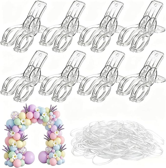 8 Pack 4.3inch Large Balloon Arch Clips Plastic Transparent Backdrop Spring by Miliocry