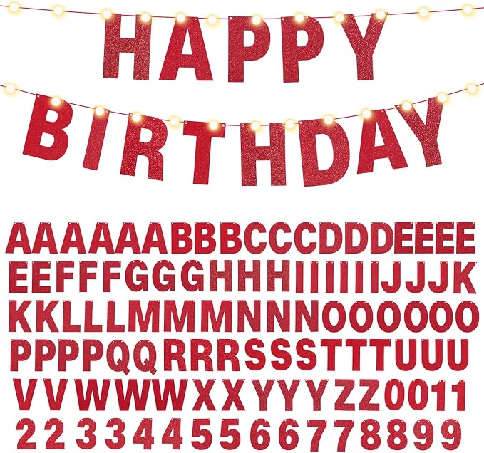 TaoBary 112 Pcs DIY Letter Kit Glitter Customizable Banner Letters Include 107 by TaoBary