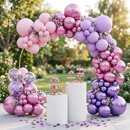 RUBFAC Pink Purple Balloon Garland Arch Kit Different Sizes 129pcs | Latex - Image 7