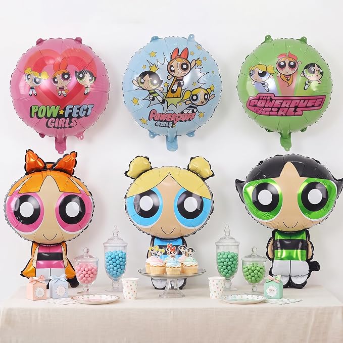 6pcs Power Girls Foil Balloons Theme Birthday Party Supplies 8pc Balloon - Image 6