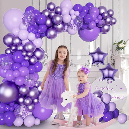 Purple Balloons Arch Garland Kit | Different Sizes Dark Light Purple Latex - Image 6