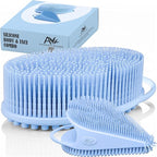 Body Face Scrubber Set Silicone - 2 Pack Shower Brush Facial Cleansing Kit - Avilana Bath Loofah Alternative Complete Skincare System Dual Sided - Gift Set Women Men