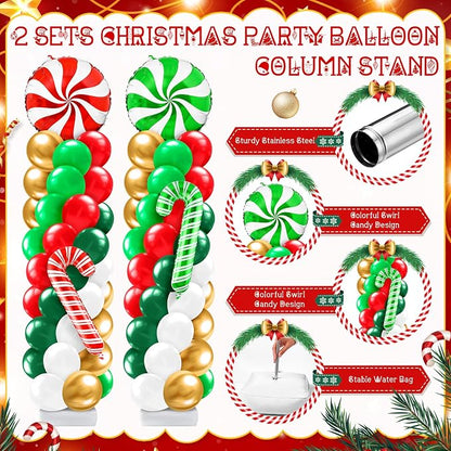 Kasyat 2 Sets Christmas Candy Balloon Column Stand Kit - Image 3