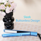 NITION Nano Titanium Hair Straightener 1 inch 3D Floating Heating Plate Smooth Straightening Flat Iron for All Hair Type. MCH 10s Fast Hating Up. Travel Pouch Bag. Dual Voltage. Luxury Gift Box
