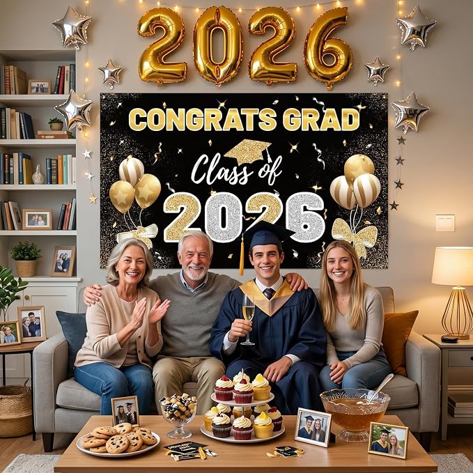 2026 Graduation Backdrop Black - Image 7