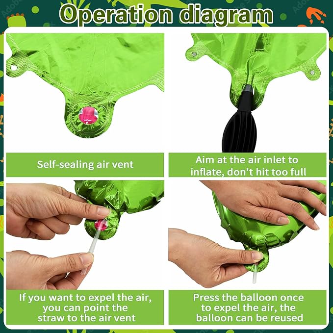 Dinosaur 2nd Birthday Decorations 40 Inch Giant Green Number 2 Foil Balloon | - Image 3