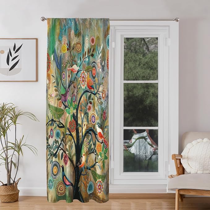 HMS Happy Memories Door Curtain, Tree of Life, 1 Panel | Rod Pocket, Thermal - Image 4
