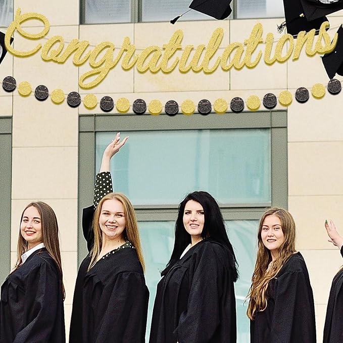 Gold Glitter Congratulations Banner - Image 7