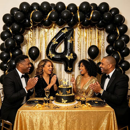 40 Inch Black Number 4 Balloon - Image 4